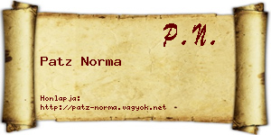 Patz Norma névjegykártya